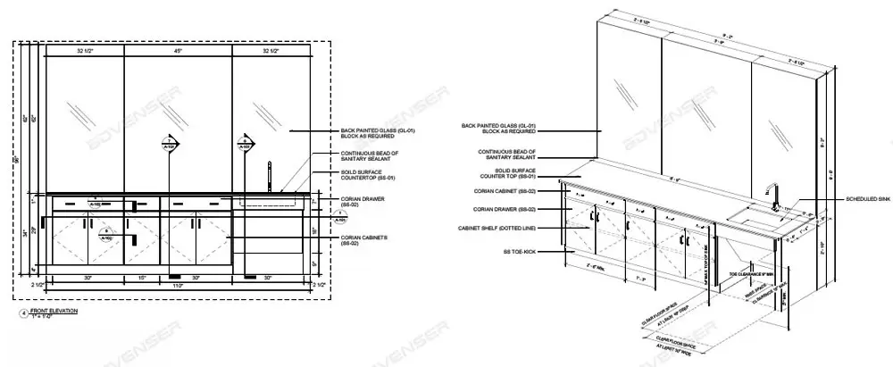 Millwork shop drawings